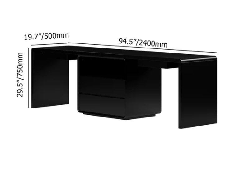 Picture of Clajy – Natural Wood Desk -Modern Desk with 4 Drawers & 1 Cabinet