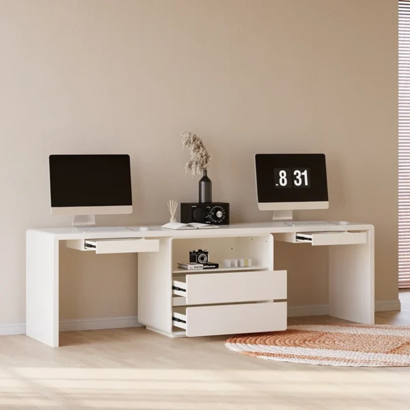 Picture of Clajy – Natural Wood Desk -Modern Desk with 4 Drawers & 1 Cabinet