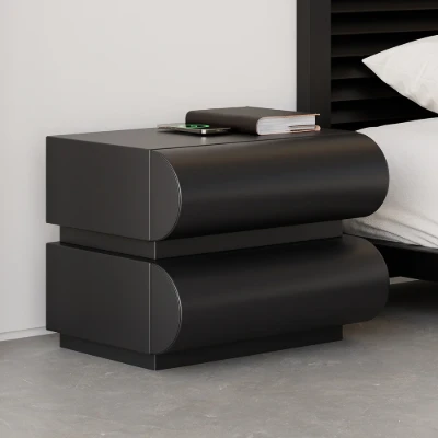 Humply – Curved Drawer Nightstand in Natural Wood