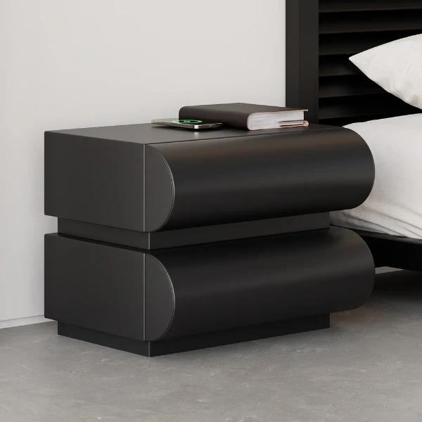Humply – Curved Drawer Nightstand in Natural Wood