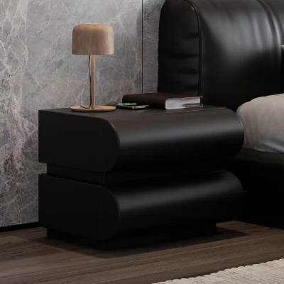 Humply – Curved Drawer Nightstand in Natural Wood