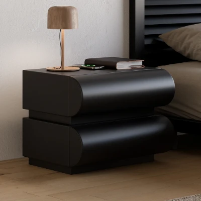 Humply – Curved Drawer Nightstand in Natural Wood
