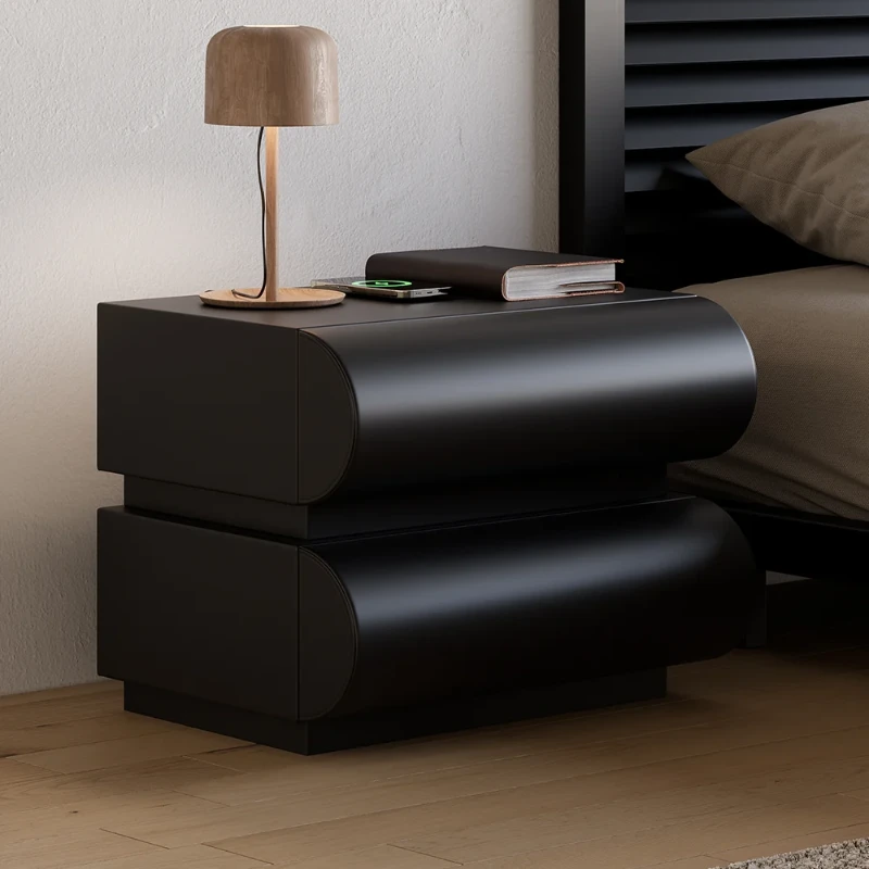 Humply – Curved Drawer Nightstand in Natural Wood