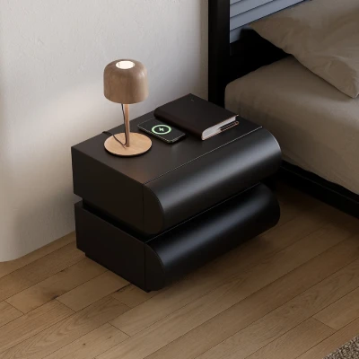 Humply – Curved Drawer Nightstand in Natural Wood