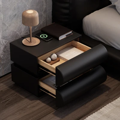 Humply – Curved Drawer Nightstand in Natural Wood