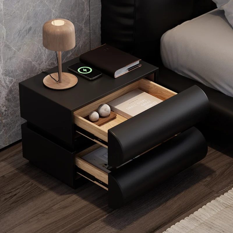 Humply – Curved Drawer Nightstand in Natural Wood