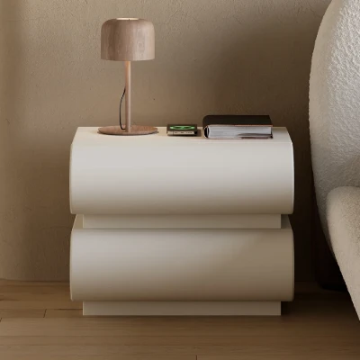 Humply – Curved Drawer Nightstand in Natural Wood