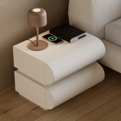 Humply – Curved Drawer Nightstand in Natural Wood