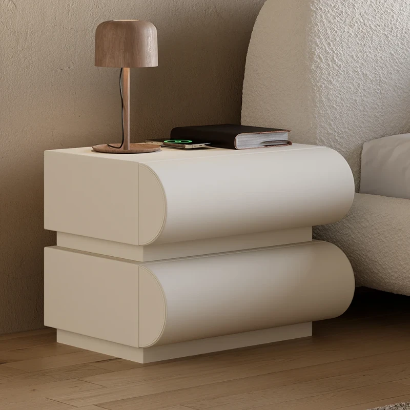 Humply – Curved Drawer Nightstand in Natural Wood