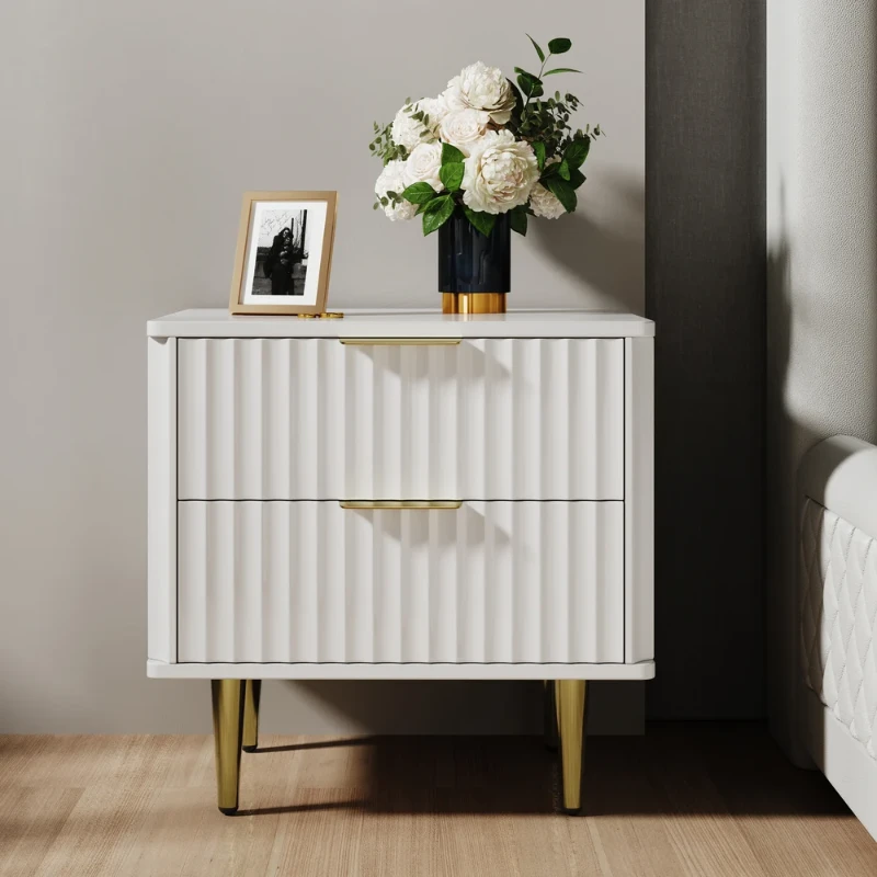 Siri – Side Table in Natural Wood with Stainless Steel Legs