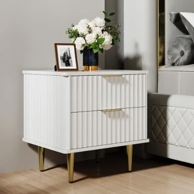 Siri – Side Table in Natural Wood with Stainless Steel Legs