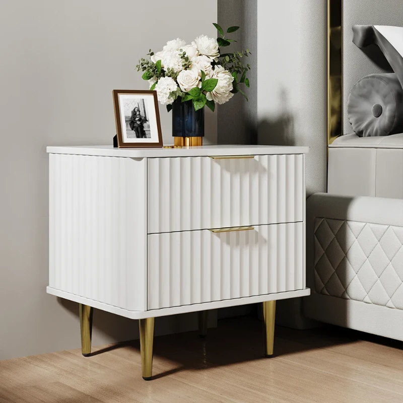 Siri – Side Table in Natural Wood with Stainless Steel Legs
