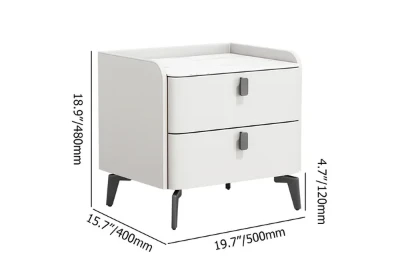 Terryé Nightstand – Natural Wood Design with Faux Marble Top
