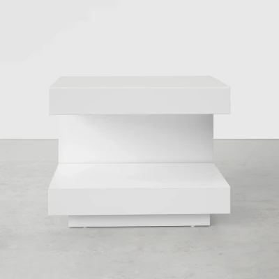 Vens Nightstand – Single Drawer with LED Light and Natural Wood Frame