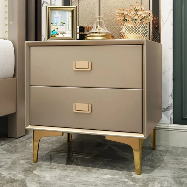 Renise – Modern 2-Drawer Nightstand in Natural Wood
