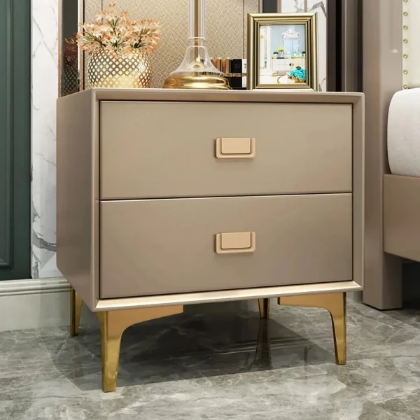 Renise – Modern 2-Drawer Nightstand in Natural Wood