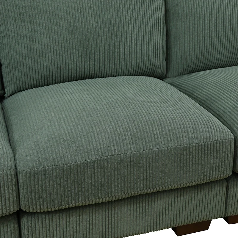 صورة كنبة (ركنة) ڤيلورو على شكل حرف يو –  قاعدة  من الخشب الطبيعي