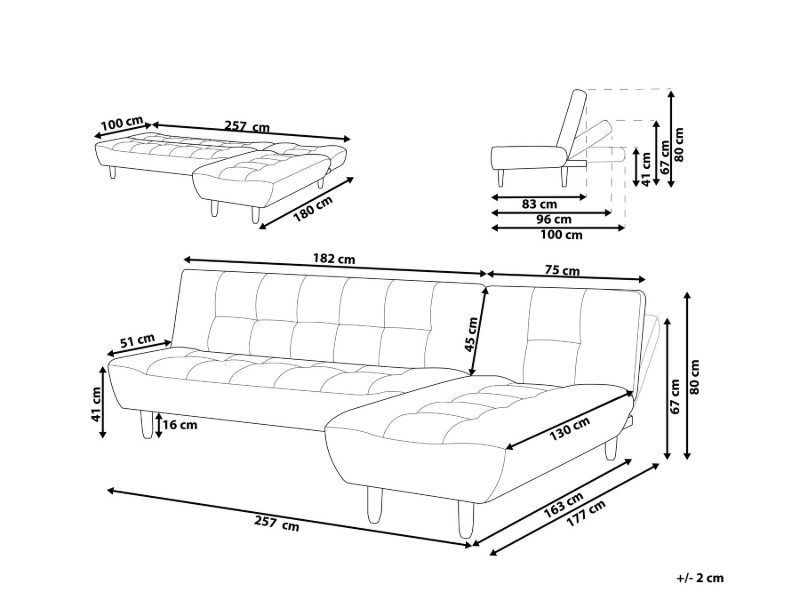 Picture of Velano L-Shaped Modular Sofa Bed – Comfort in Natural Wood