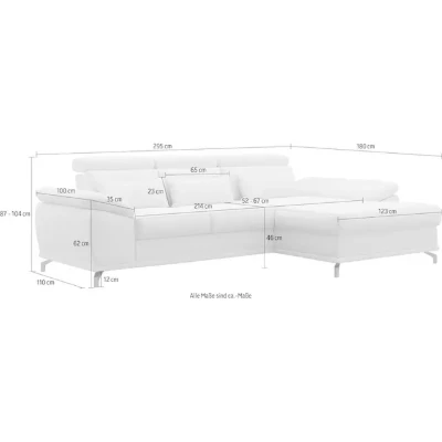 Picture of Picano L-Shaped Sectional – Natural Wood Base