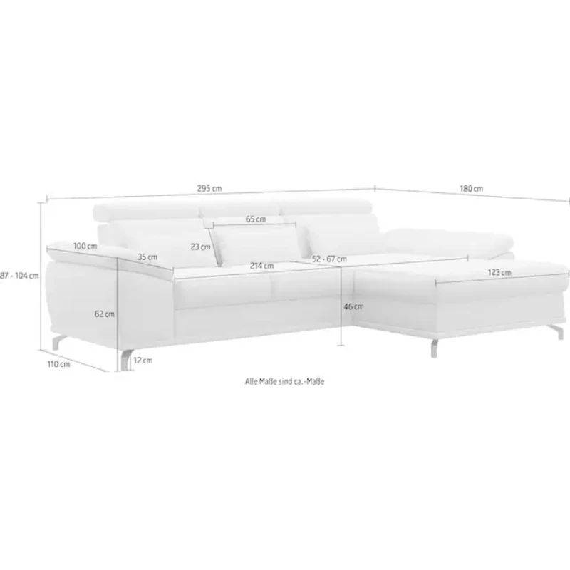 Picture of Picano L-Shaped Sectional – Natural Wood Base
