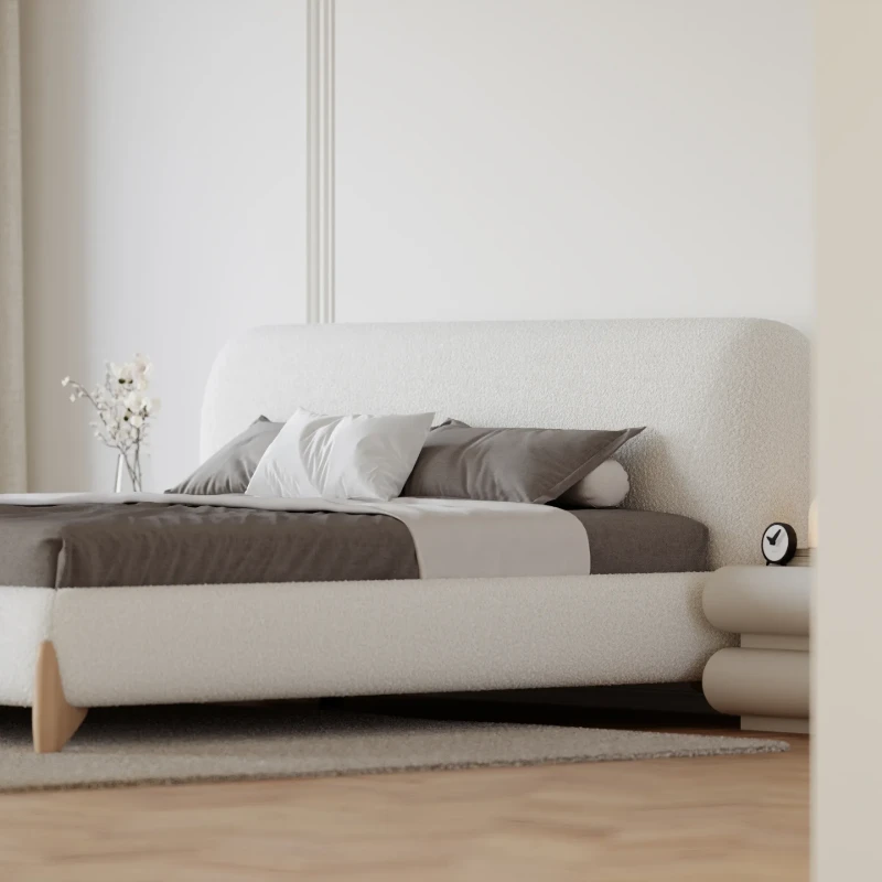 Picture of Creven Modern Bed - Natural wood
