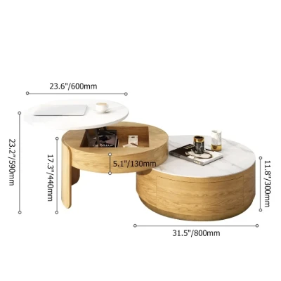 Picture of Doba Natural Wood Coffee Table with Drawers