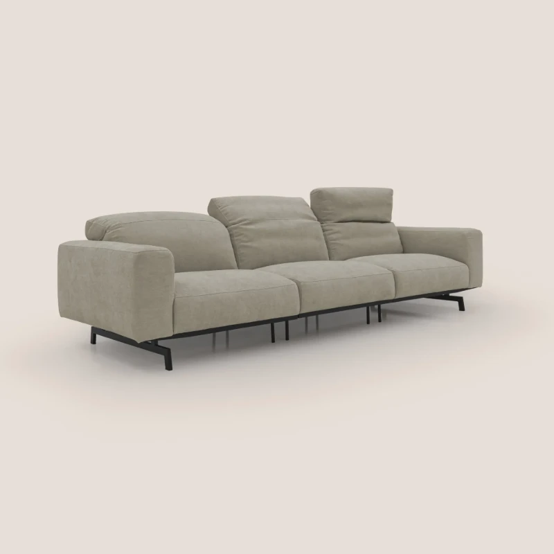 Picture of Olivaro Low-Profile 3-Seater – Taupe Beige with Matte Black Legs