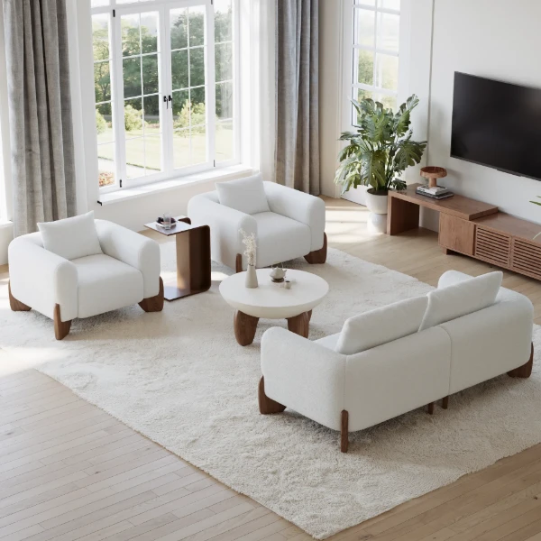 Mora Lounge Set – Natural Wood