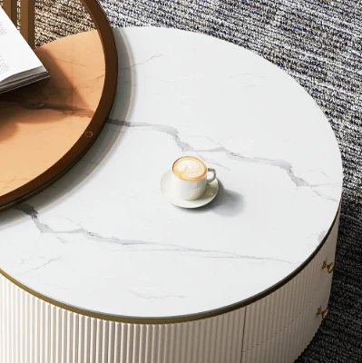 Celesta Natural Wood Round Coffee Table & TV table Set