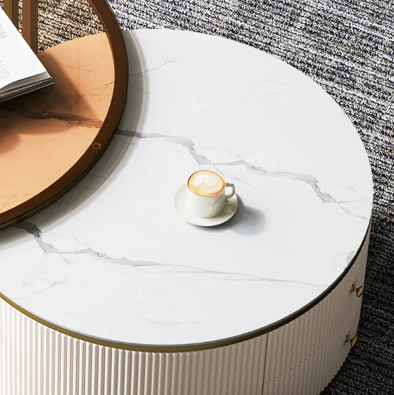 Celesta Natural Wood Round Coffee Table & TV table Set