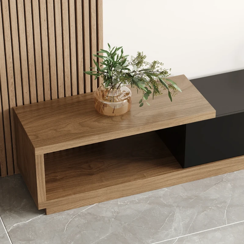 Mauro Media Set in Natural Wood & Black
