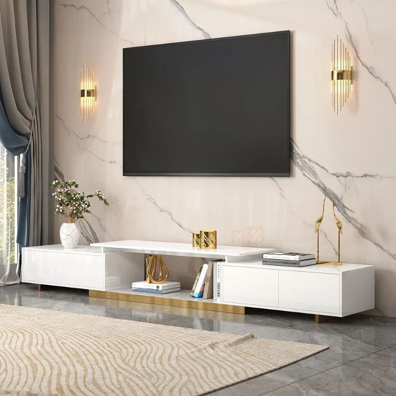 Ardena Living Ensemble – Natural Wood TV Unit & Table Set