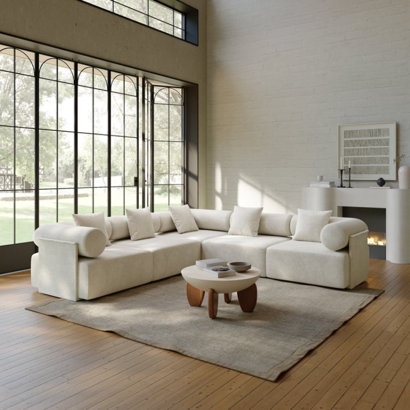 Jekaz Natural Wood Living Set