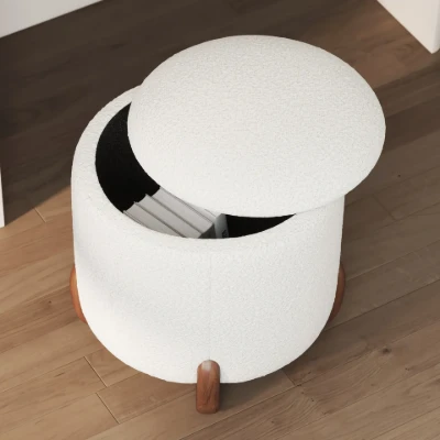 Niva pouf - Natural wood