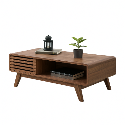 Picture of Sitza Natural Wood  Coffee Table with Sliding Storage