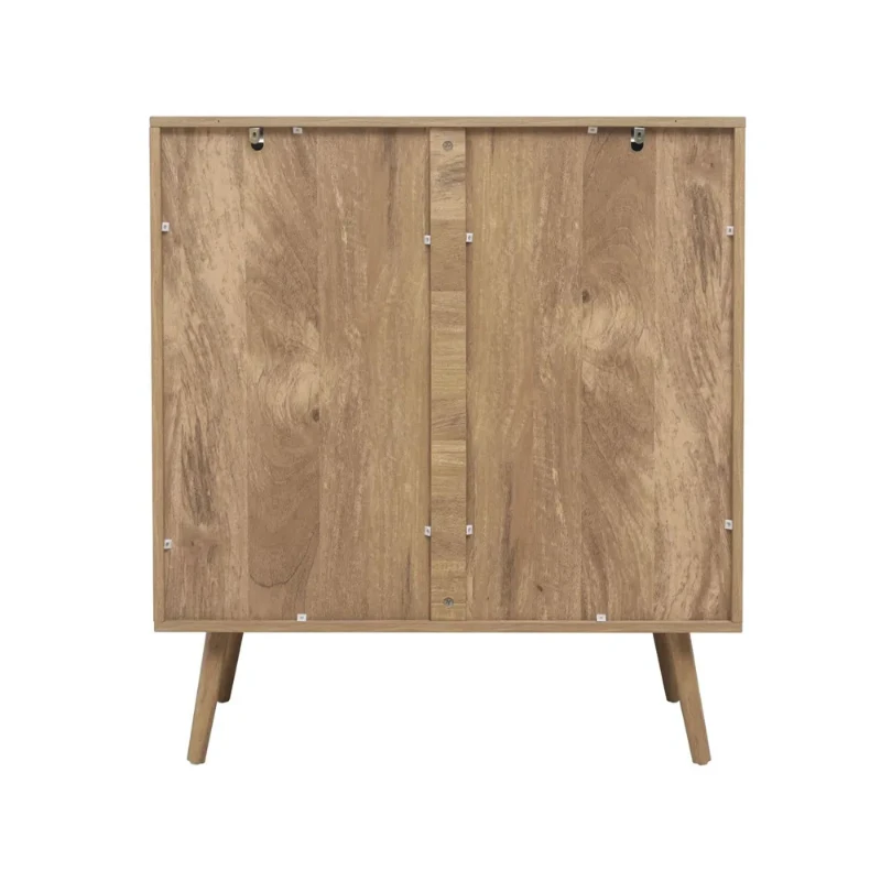Alina – Curved Edge Rattan Wood 5-Drawer Chest