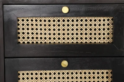 Kavira – Natural wood & Rattan 2-Drawer Bedside Table