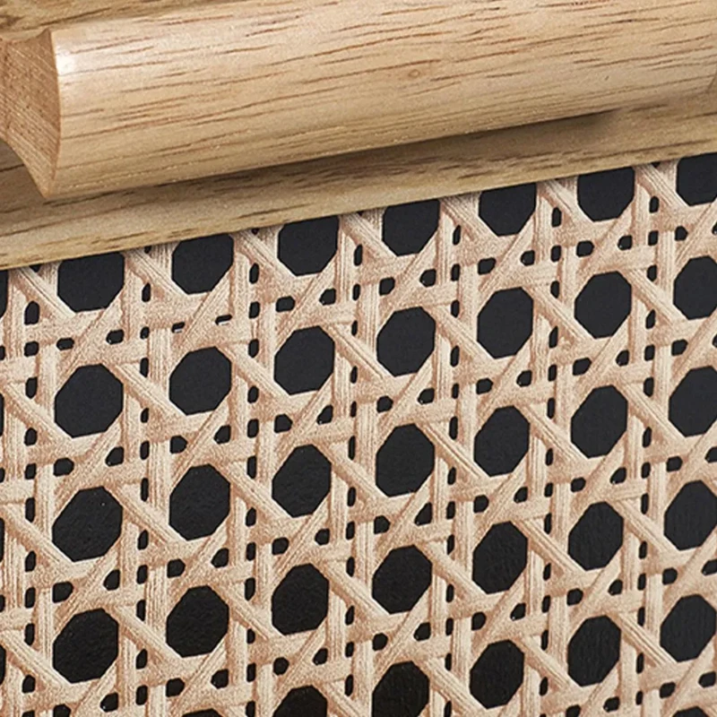 Alara – Natural Wood & Rattan 2-Drawer Bedside Table