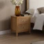Rhea Natural woos & Rattan - Nightstand with 2 Drawers
