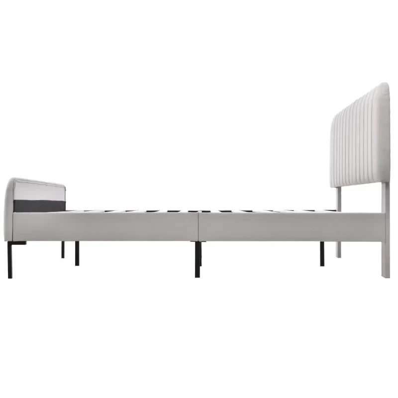 Vestra Channel Tufted Upholstered Bed-Natural Wood