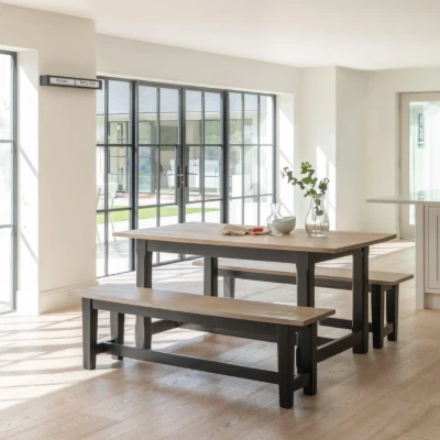 Picture of Bardin Natural Wood Two-Tone Bench