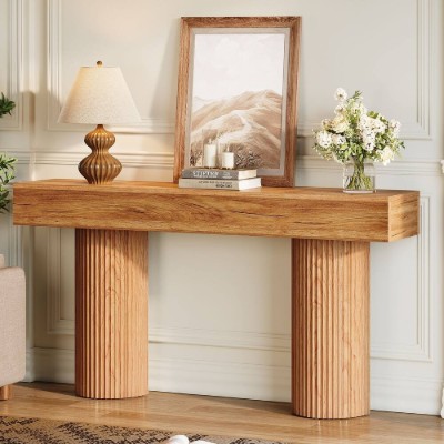 Picture of Avira SideTable – Natural Wood with Rounded Pillar Legs