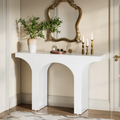 Picture of Arco Natural Wood Console Table – Modern Arch Design