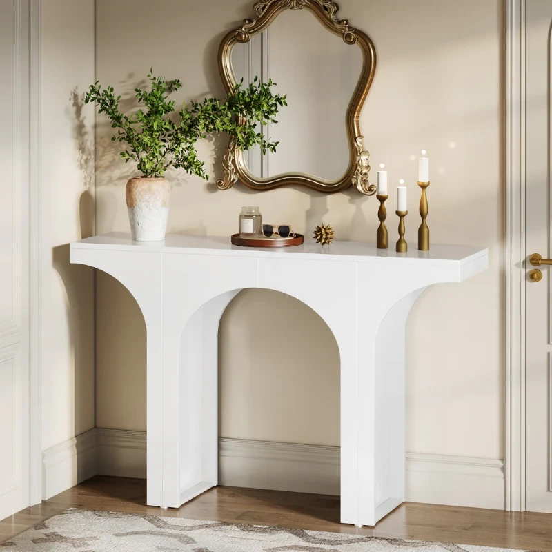Picture of Arco Natural Wood Console Table – Modern Arch Design