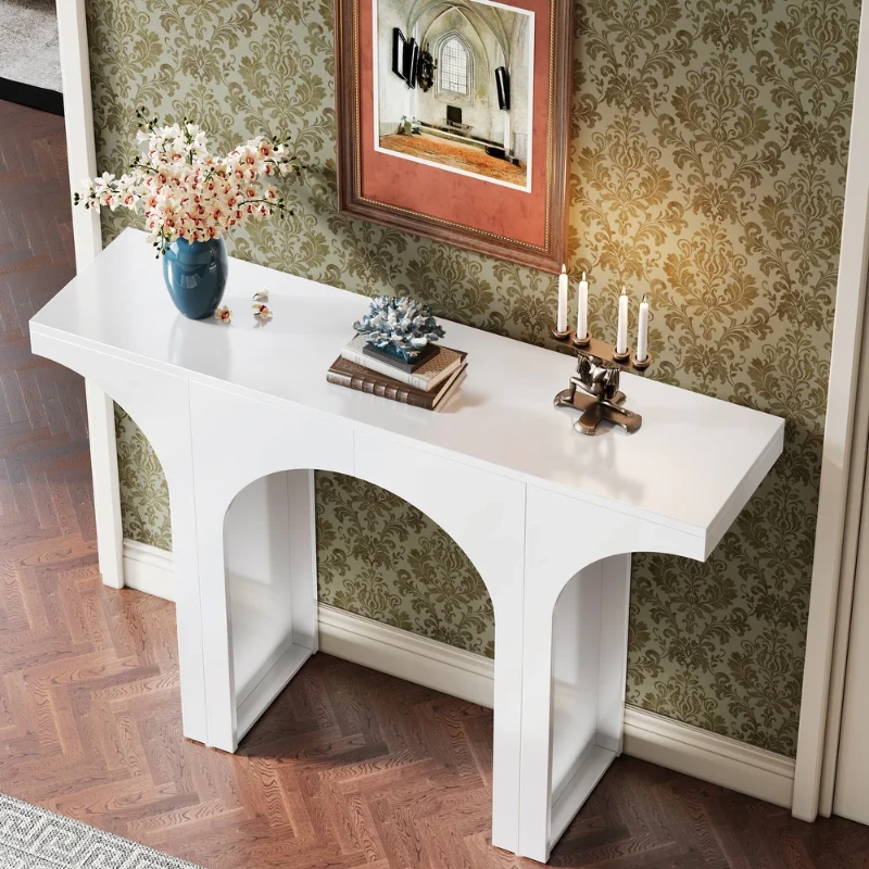 Picture of Arco Natural Wood Console Table – Modern Arch Design