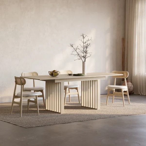Viora Extendable Dining Table – Natural Wood