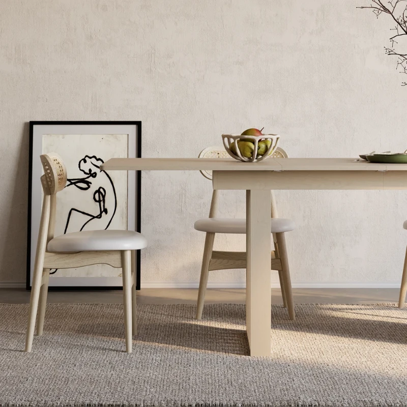 Viora Extendable Dining Table – Natural Wood