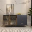 Picture of Glazino Bar Natural Wood Sideboard – Glass Doors & Gold Accents