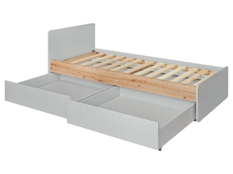 Picture of Terno – Natural Wood Single Bed with 2 Spacious Storage Drawers