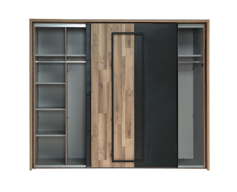 Picture of Loftline Natural Wood Bedroom Set – Floating Nightstands